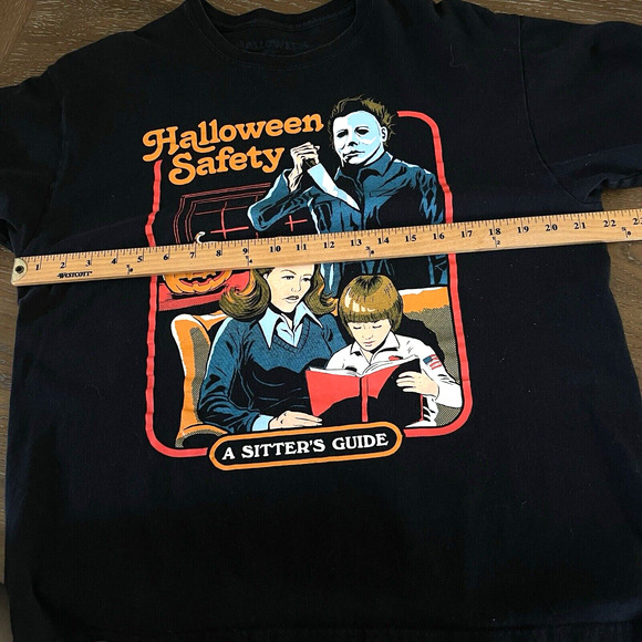 Halloween Graphic Shirt Adult Large Horror Sitters Guide Novelty Michael Myers - Picture 5 of 7